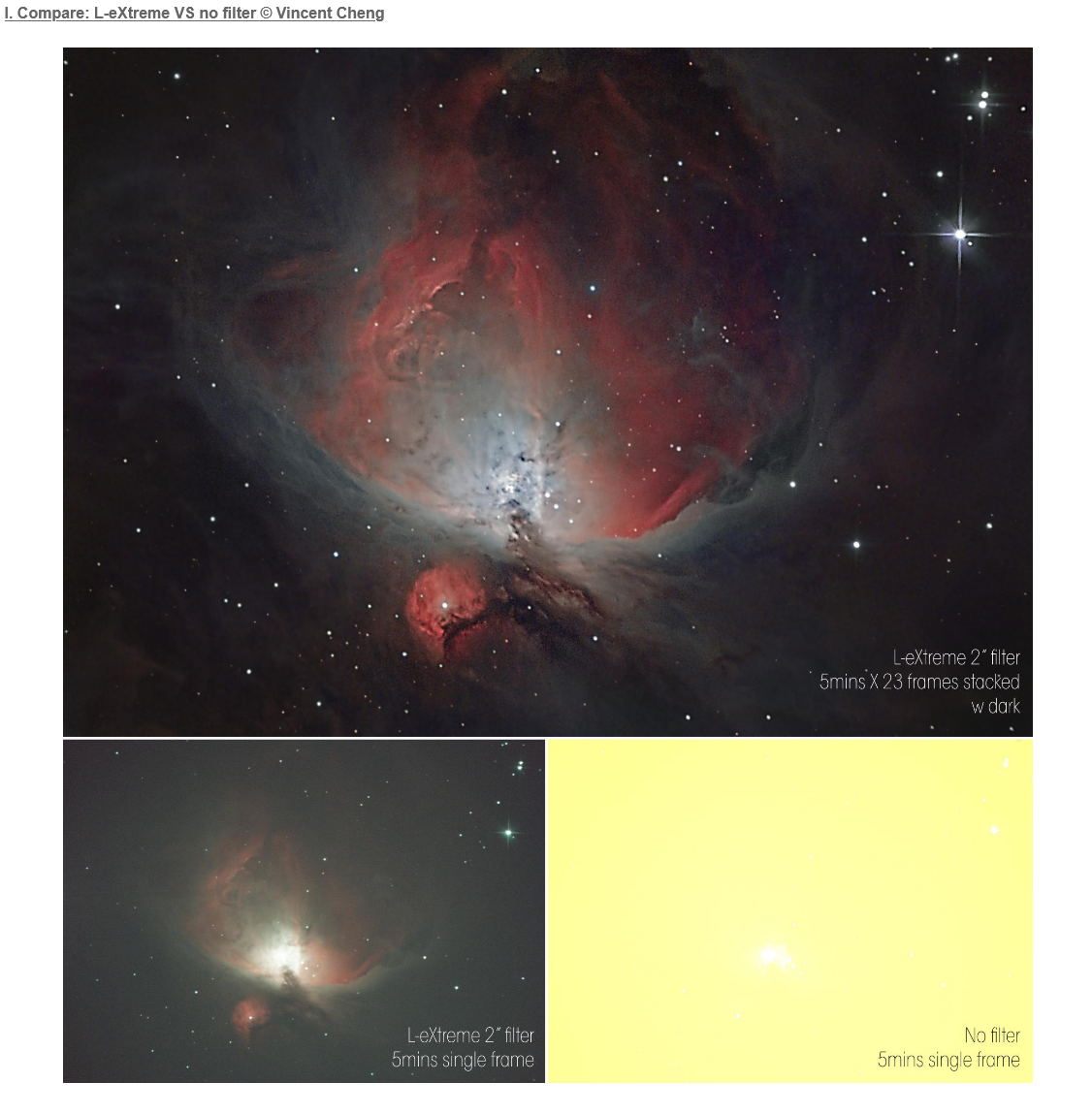EXPLORE SCIENTIFIC OPTOLONG 2'' L-eXtreme Deep-Sky Light Pollution Filter