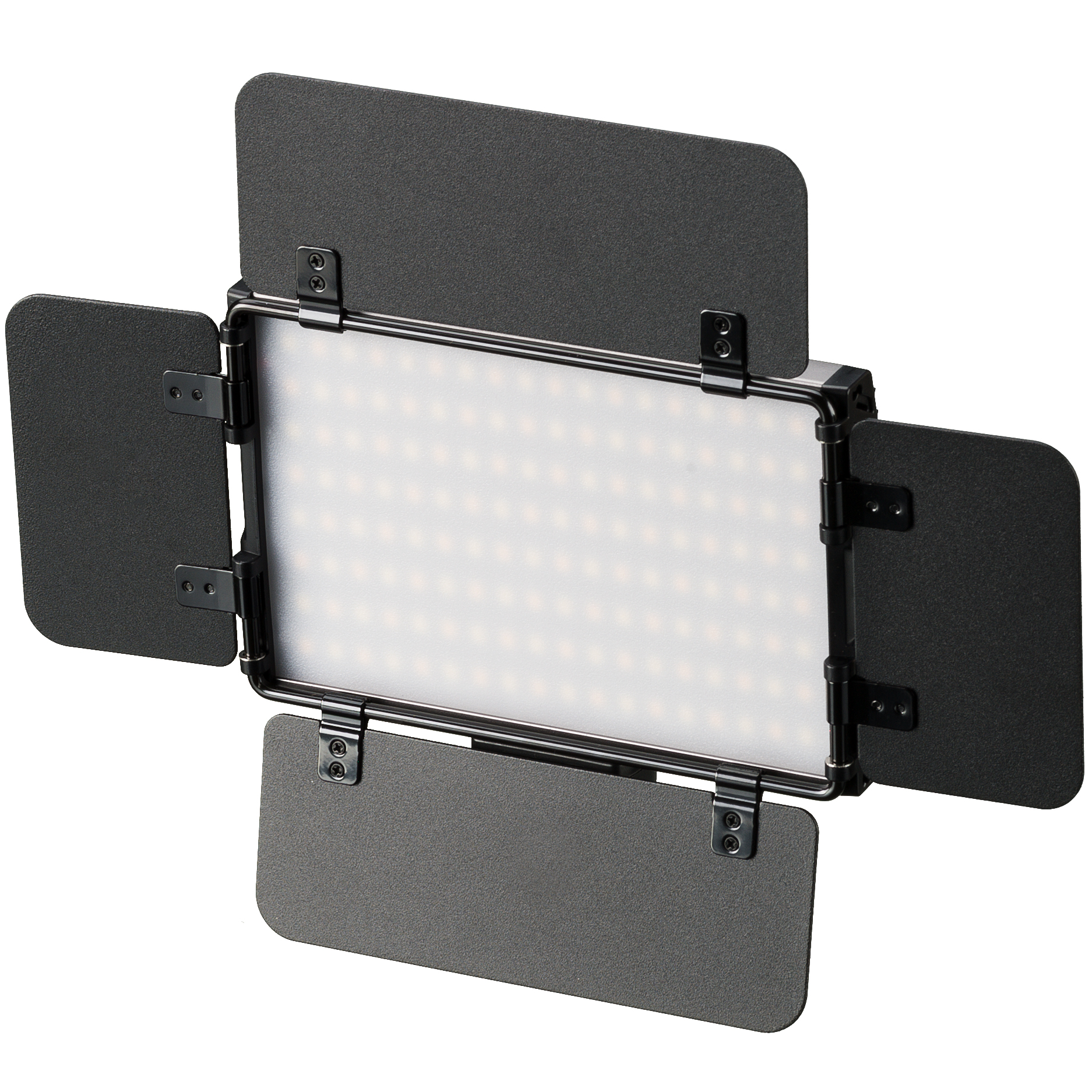 BRESSER PT Pro 15B-II Bi-Color LED Videoleuchte mit Lichtklappen, Akku und Tasche