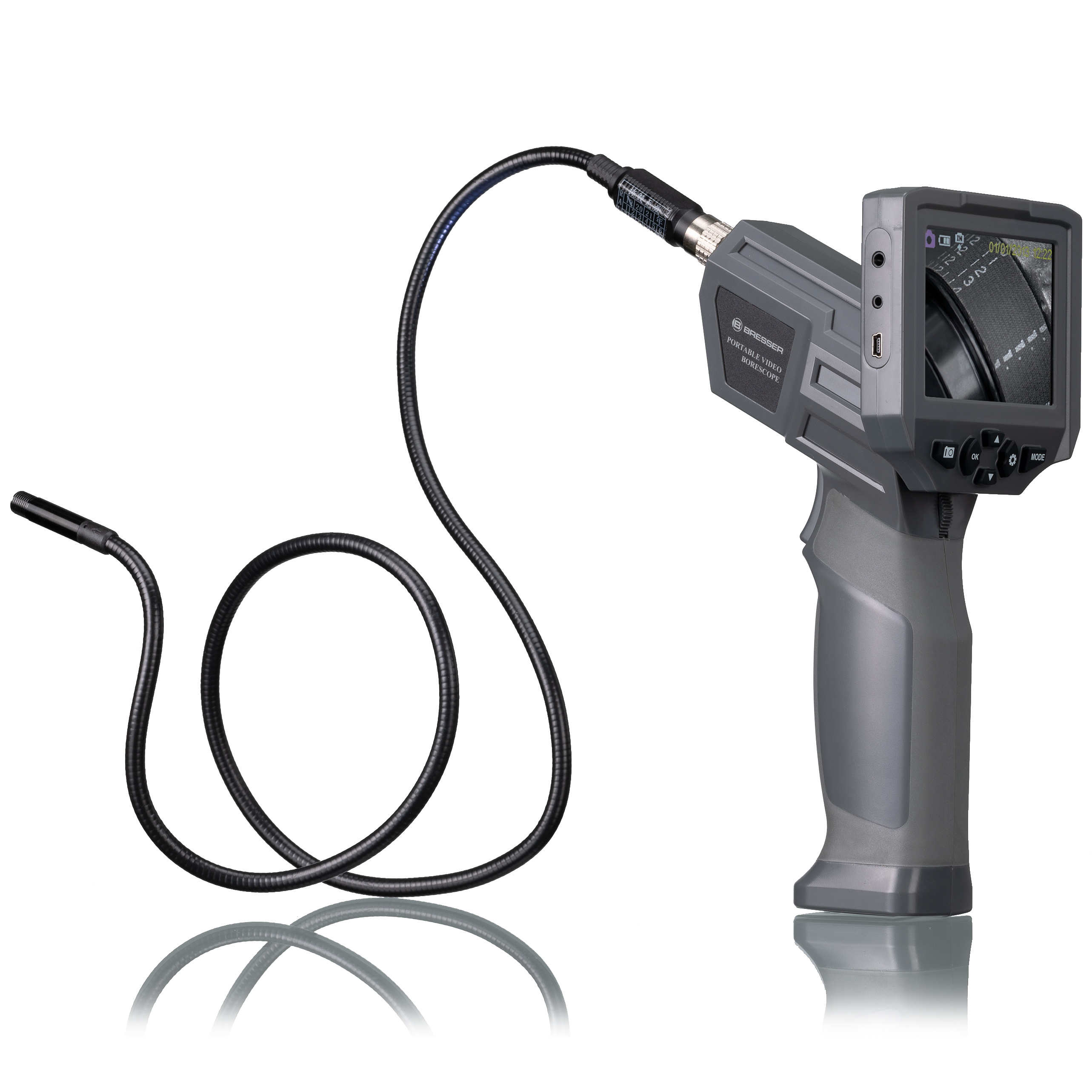 BRESSER Endoskop-Kamera mit 8,89-cm-(3,5")-LC-Display