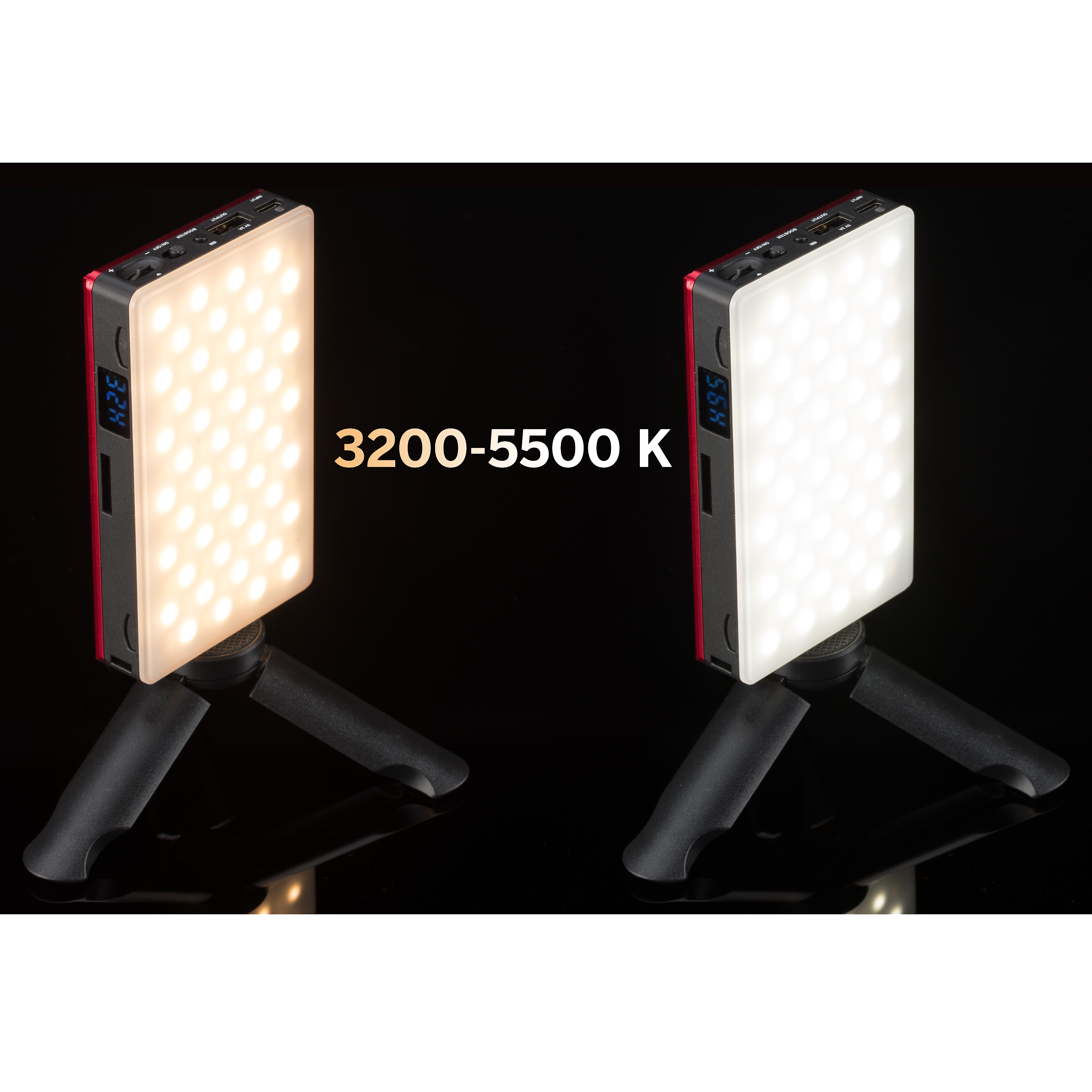 BRESSER Pocket LED 9W Bi-Color Dauerlicht für den mobilen Einsatz und Smartphone-Fotografie 