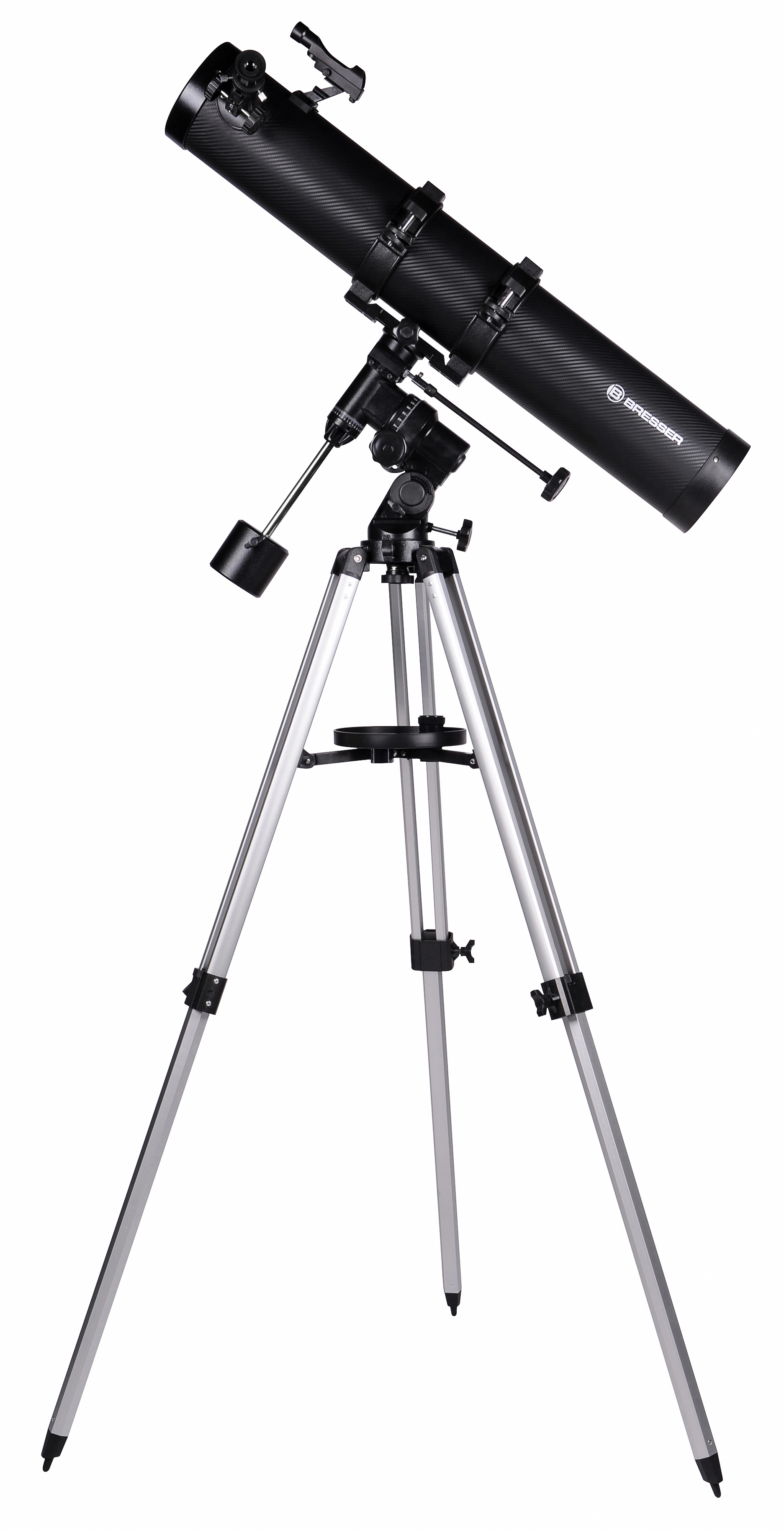 BRESSER Galaxia 114/900 EQ3 Spiegelteleskop mit Smartphone-Adapter & Sonnenfilter (Refurbished)