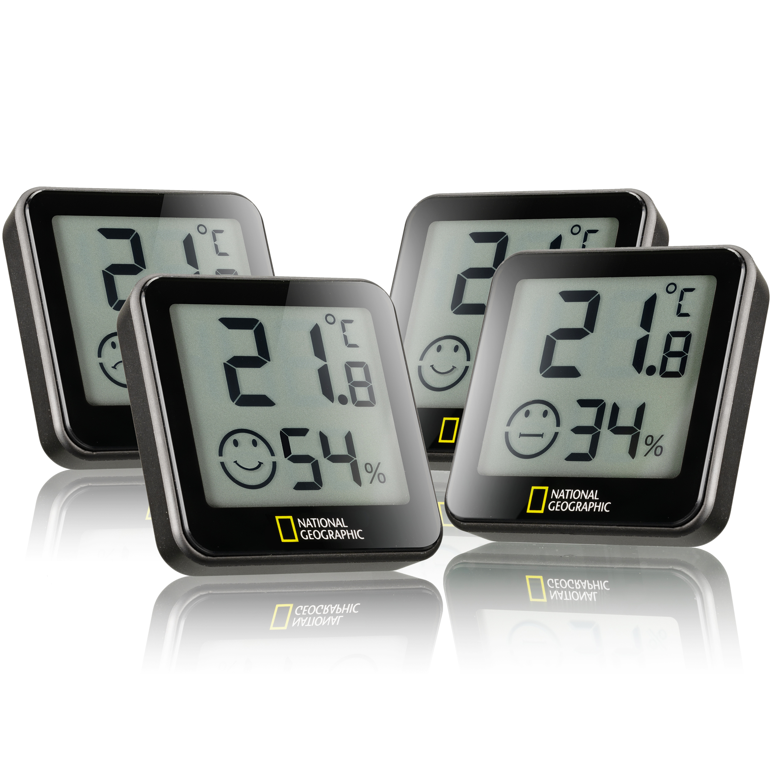 NATIONAL GEOGRAPHIC Thermo-/Hygrometer Tempy 4er-Set