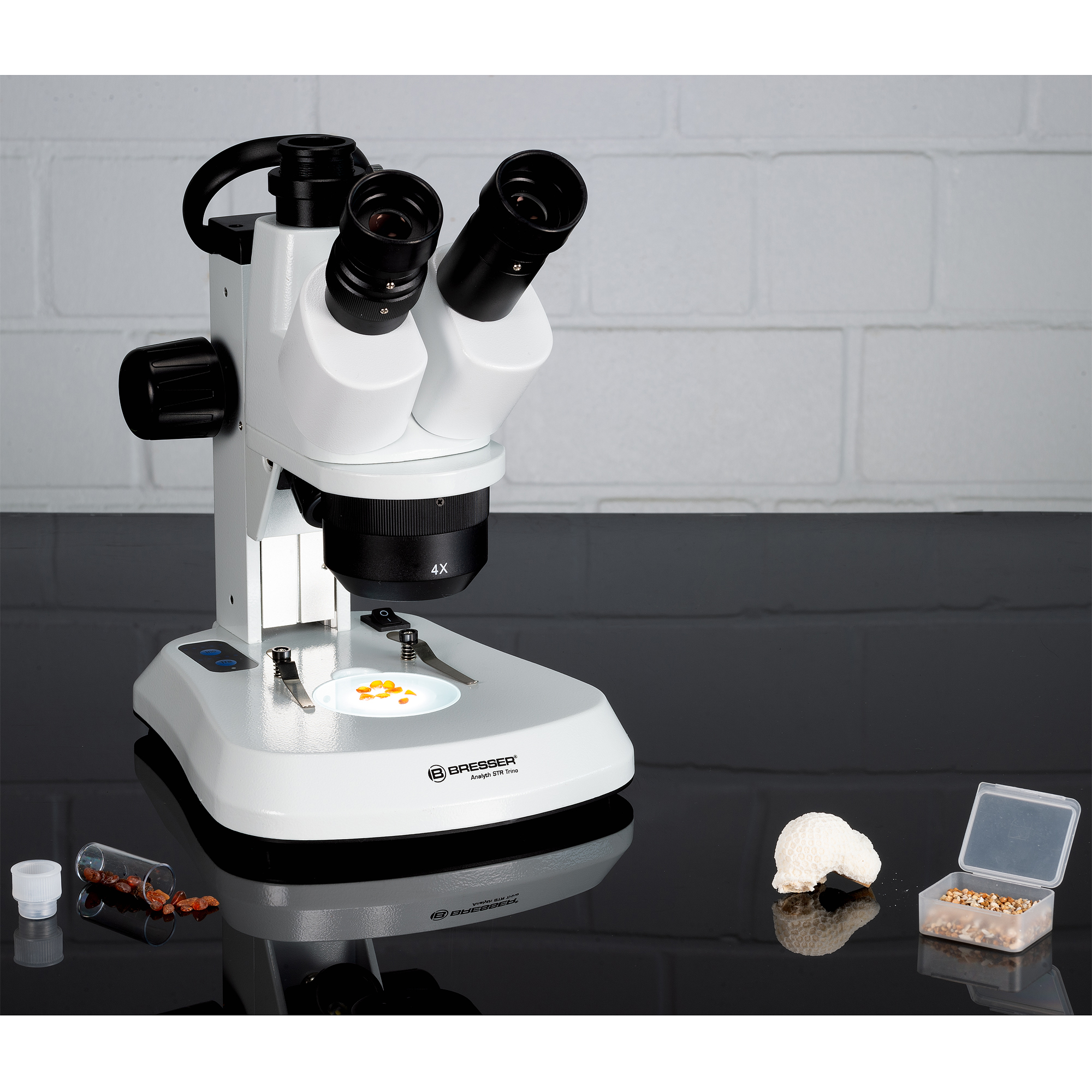 BRESSER Analyth STR Trino 10x - 40x trinokulares Stereo-Mikroskop mit Auf- und Durchlicht