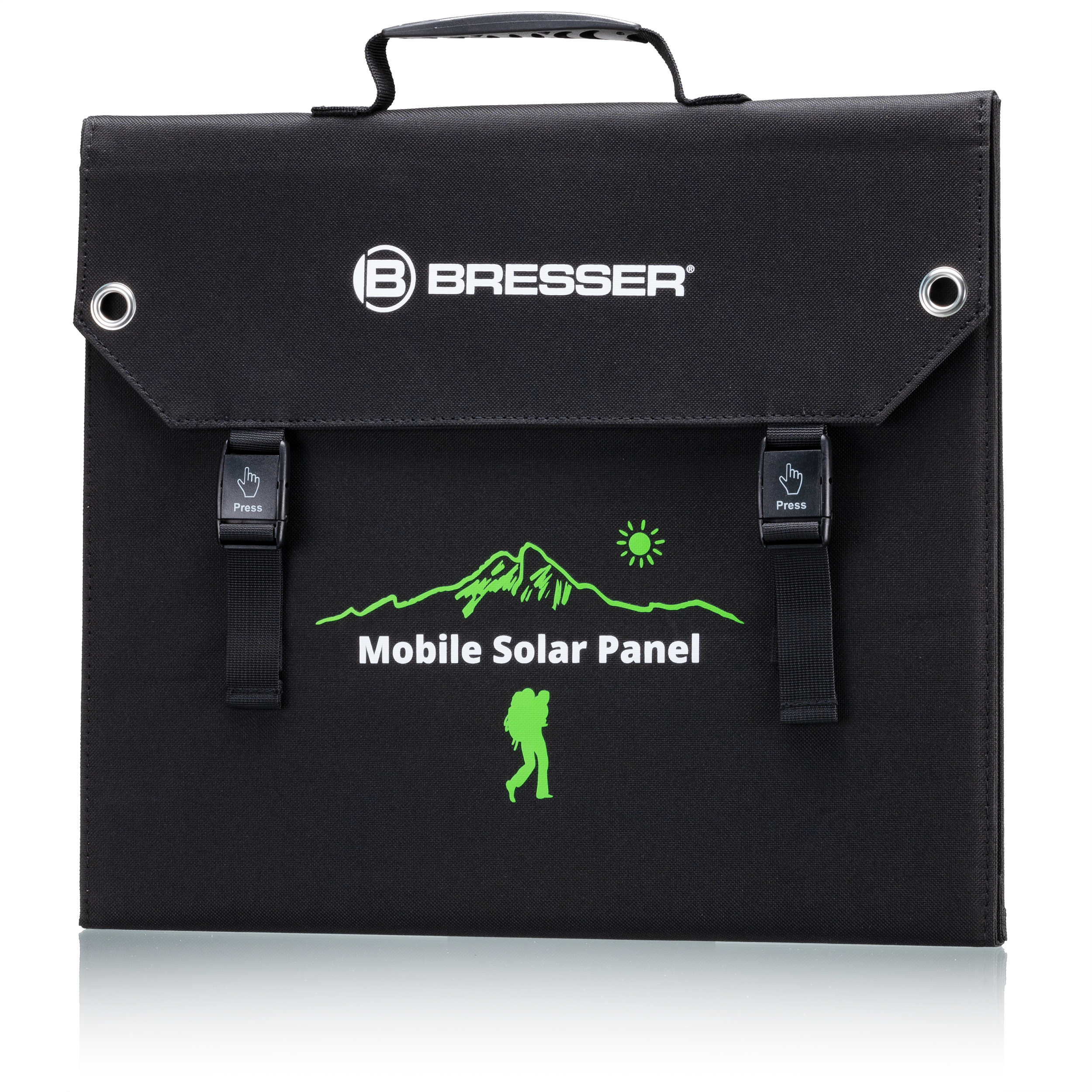 BRESSER Mobiles Solar-Ladegerät 60 Watt mit USB- u. DC-Anschluss