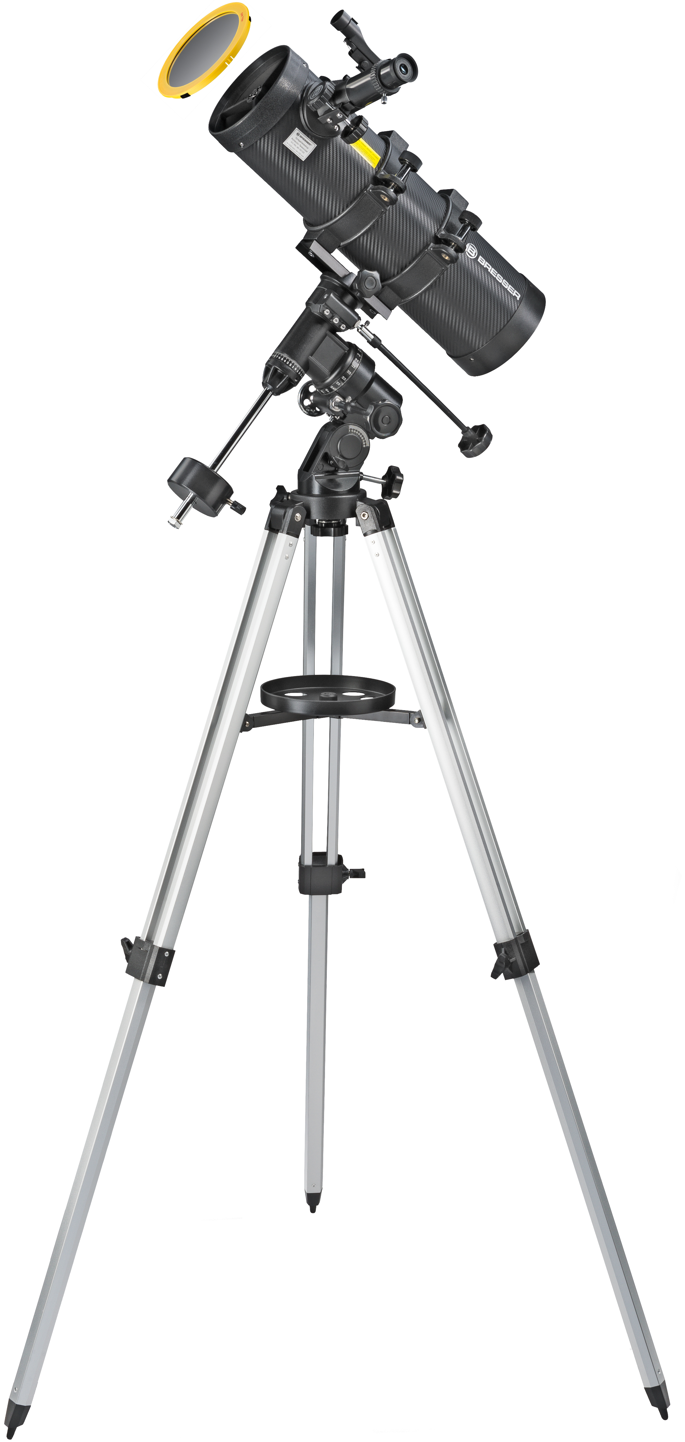 BRESSER Spica-II 130/1.000 EQ3 Spiegelteleskop mit Smartphone-Adapter & Sonnenfilter
