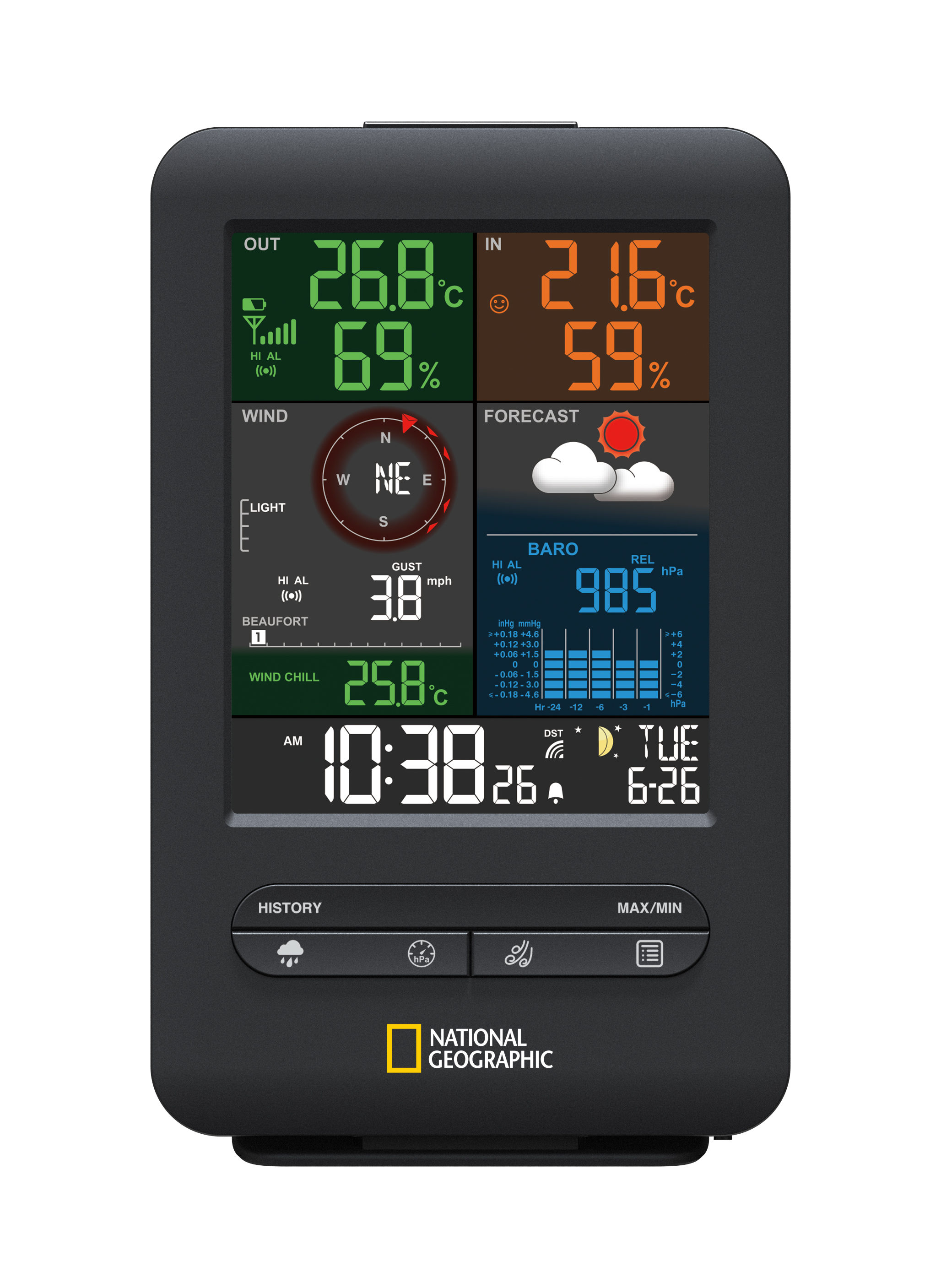 NATIONAL GEOGRAPHIC Color-Display Funk Wetterstation 5in1