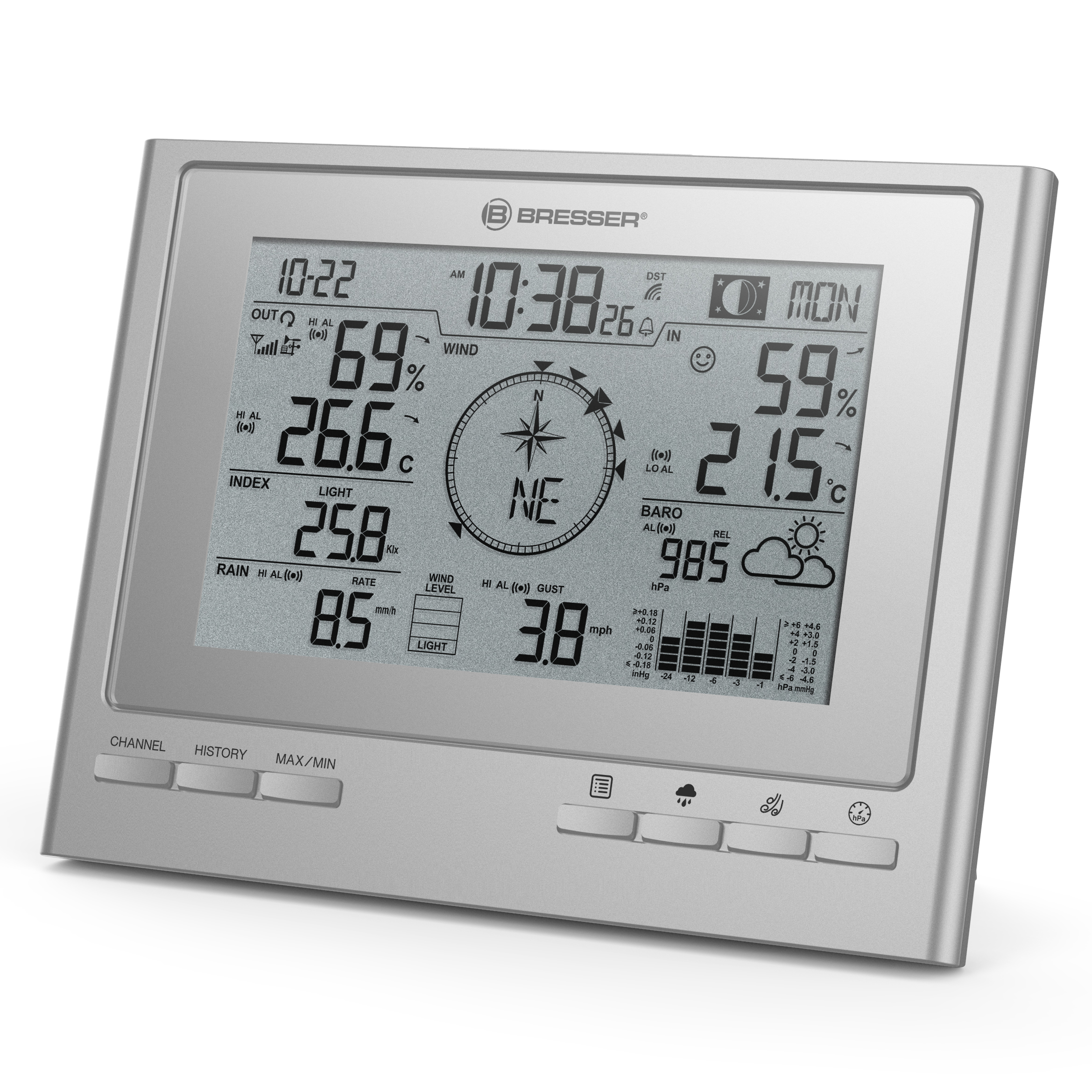BRESSER 7-in-1 Exklusive ClimateScout Funk-Wetterstation
