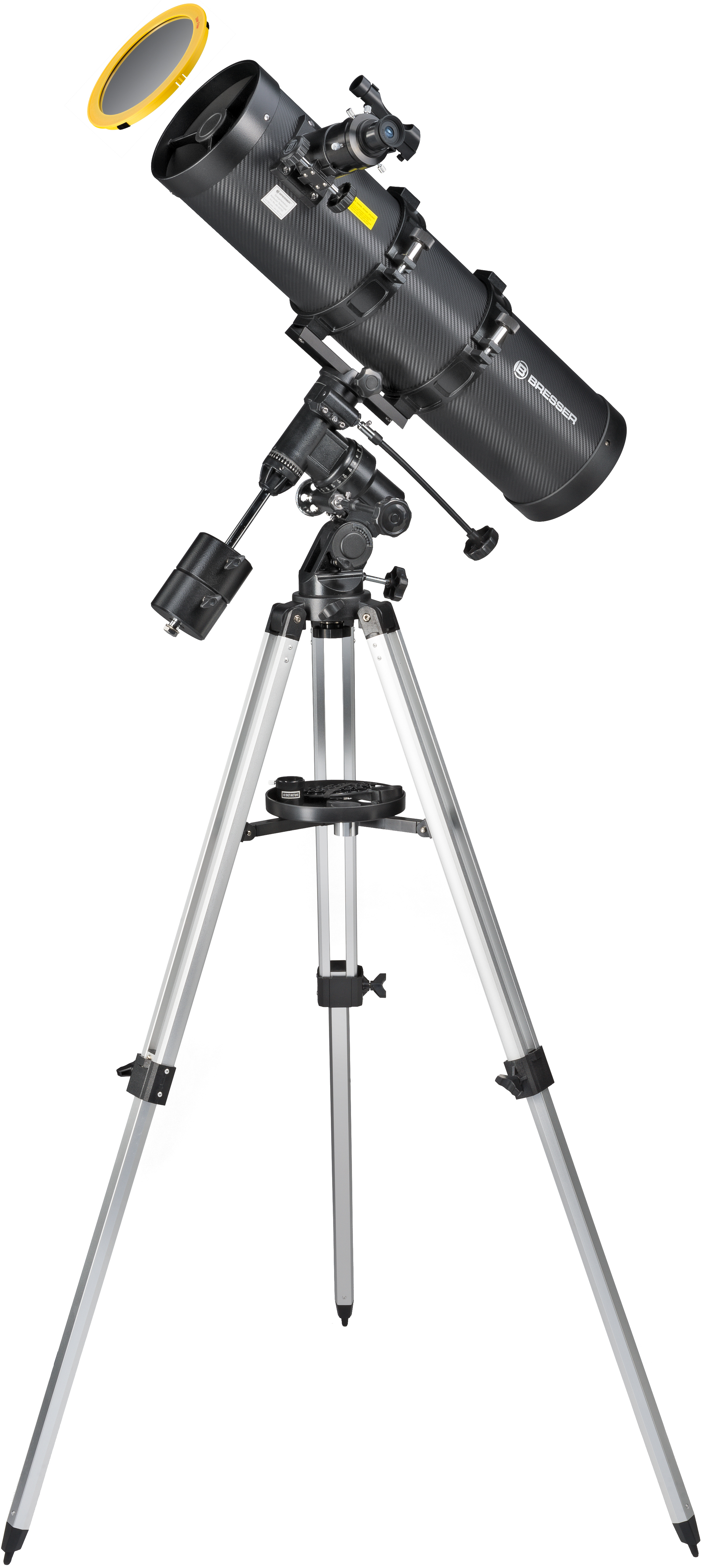 BRESSER Pollux-I 150/750 EQ3 Spiegelteleskop mit Smartphone-Adapter & Sonnenfilter