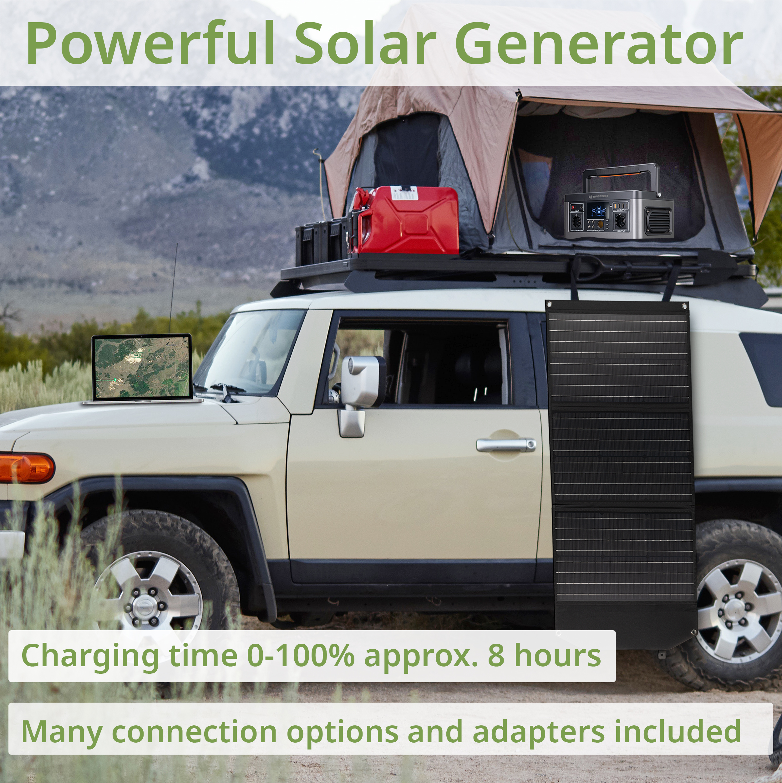 BRESSER Set Mobile Power-Station 500 W + Solar-Ladegerät 60 W